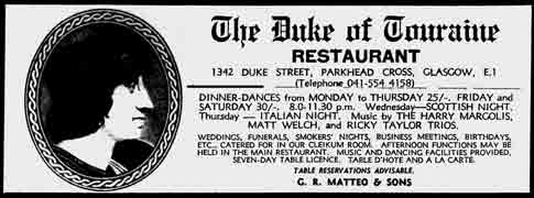 Duke of Tourraine advert 1970